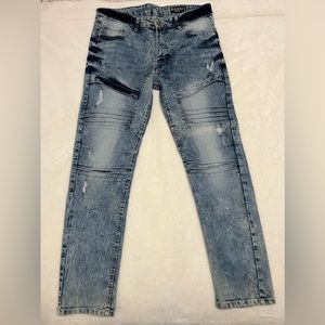 SouthPole Men’s Light Dirty Wash Skinny Motto Jeans Size 36x32